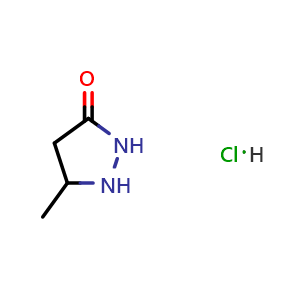 Chemical structure of 5-methylpyrazolidin-3-one hydrochloride , CAS 10234-77-2, AChemBlock X207185