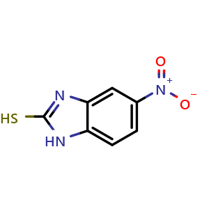 Chemical structure of 5-Nitro-1H-benzo[d]imidazole-2-thiol , CAS 6325-91-3, AChemBlock X207191