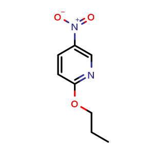 Chemical structure of 5-nitro-2-propoxypyridine , CAS 99387-23-2, AChemBlock X207193