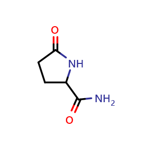 Chemical structure of 5-oxopyrrolidine-2-carboxamide , CAS 5626-52-8, AChemBlock X207200