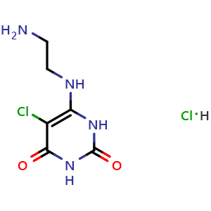 Chemical structure of 6-((2-aminoethyl)amino)-5-chloropyrimidine-2,4(1H,3H)-dione hydrochloride , CAS 399549-96-3, AChemBlock X207210