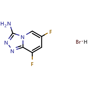 Chemical structure of 6,8-difluoro-[1,2,4]triazolo[4,3-a]pyridin-3-amine hydrobromide , CAS 1706463-05-9, AChemBlock X207249