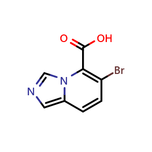 Chemical structure of 6-bromoimidazo[1,5-a]pyridine-5-carboxylic acid , CAS 2192264-83-6, AChemBlock X207327