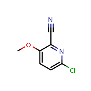 Chemical structure of 6-chloro-3-methoxypicolinonitrile , CAS 1261733-91-8, AChemBlock X207360