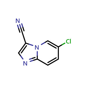 Chemical structure of 6-chloroimidazo[1,2-a]pyridine-3-carbonitrile , CAS 123531-24-8, AChemBlock X207384