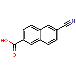 Chemical structure of 6-Cyano-2-naphthoic acid , CAS 5159-60-4, AChemBlock X207389