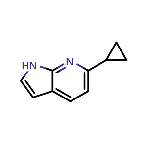 Chemical structure of 6-Cyclopropyl-1H-pyrrolo[2,3-b]pyridine , CAS 1420070-55-8, AChemBlock X207392