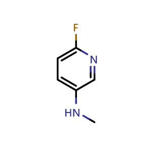 Chemical structure of 6-fluoro-N-methyl-pyridin-3-amine , CAS 1610667-14-5, AChemBlock X207411