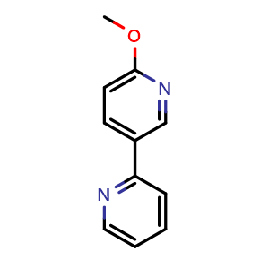 Chemical structure of 6'-methoxy-2,3'-bipyridine , CAS 381725-49-1, AChemBlock X207428