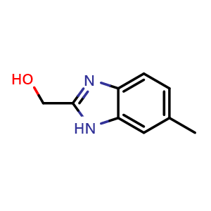 Chemical structure of 6-methyl-1H-benzimidazole-2-methanol , CAS 20034-02-0, AChemBlock X207436