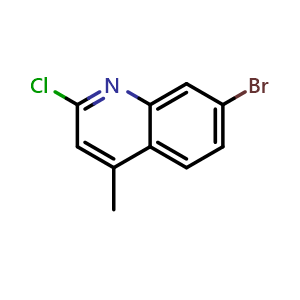 Chemical structure of 7-bromo-2-chloro-4-methylquinoline , CAS 89446-52-6, AChemBlock X207506