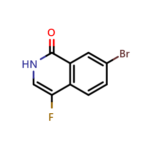 Chemical structure of 7-bromo-4-fluoroisoquinolin-1(2H)-one , CAS 956700-15-5, AChemBlock X207514