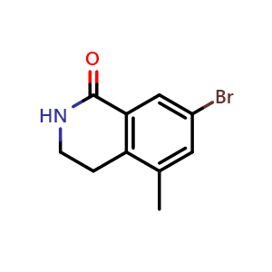 Chemical structure of 7-bromo-5-methyl-3,4-dihydro-2H-isoquinolin-1-one , CAS 1934975-00-4, AChemBlock X207516