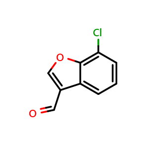 Chemical structure of 7-Chlorobenzofuran-3-carbaldehyde , CAS 1482457-67-9, AChemBlock X207542