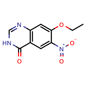 Chemical structure of 7-Ethoxy-6-nitroquinazolin-4(3H)-one , CAS 936954-09-5, AChemBlock X207547