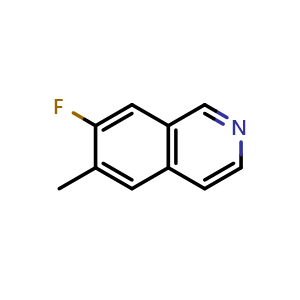 Chemical structure of 7-fluoro-6-methylisoquinoline , CAS 1159983-16-0, AChemBlock X207556