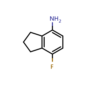 Chemical structure of 7-fluoroindan-4-amine , CAS 2260959-52-0, AChemBlock X207557