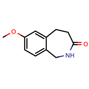 Chemical structure of 7-methoxy-2,3,4,5-tetrahydro-1H-2-benzazepin-3-one , CAS 66191-66-0, AChemBlock X207575