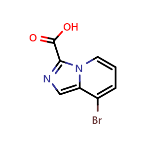 Chemical structure of 8-bromoimidazo[1,5-a]pyridine-3-carboxylic acid , CAS 1159831-05-6, AChemBlock X207629