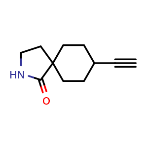 Chemical structure of 8-ethynyl-2-azaspiro[4.5]decan-1-one , AChemBlock X207639