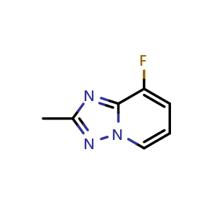 Chemical structure of 8-fluoro-2-methyl-[1,2,4]triazolo[1,5-a]pyridine , CAS 2089325-46-0, AChemBlock X207642