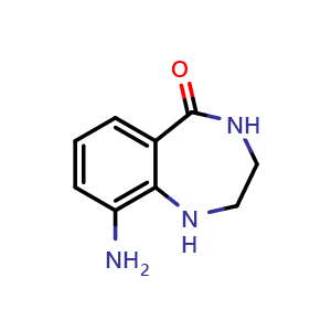 Chemical structure of 9-Amino-1,2,3,4-tetrahydro-1,4-benzodiazepin-5-one , CAS 328546-66-3, AChemBlock X207669