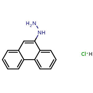 Chemical structure of 9-Phenanthrylhydrazine hydrochloride , CAS 82827-11-0, AChemBlock X207678