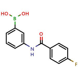 Chemical structure of B-[3-[(4-fluorobenzoyl)amino]phenyl]Boronic acid , CAS 1258236-58-6, AChemBlock X207697