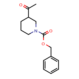 Chemical structure of Benzyl 3-acetylpiperidine-1-carboxylate , CAS 502639-39-6, AChemBlock X207743