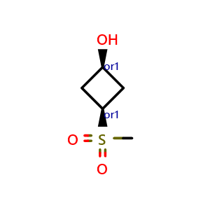 Chemical structure of cis-3-methylsulfonylcyclobutanol , CAS 2092310-65-9, AChemBlock X207778