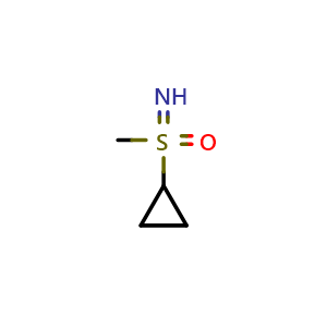 Chemical structure of cyclopropyl(imino)(methyl)-l6-sulfanone , CAS 1609964-41-1, AChemBlock X207803