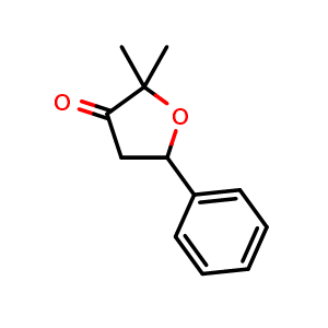 Chemical structure of Dihydro-2,2-dimethyl-5-phenyl-3(2H)-furanone , CAS 63678-00-2, AChemBlock X207834