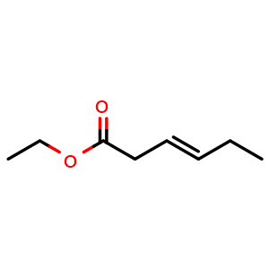 Chemical structure of ethyl (E)-hex-3-enoate , CAS 26553-46-8, AChemBlock X207877