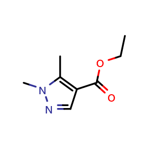 Chemical structure of ethyl 1,5-dimethylpyrazole-4-carboxylate , CAS 85290-77-3, AChemBlock X207886