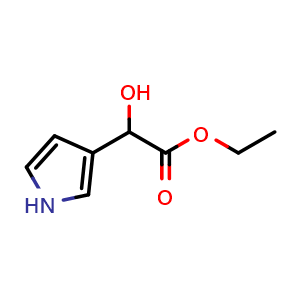 Chemical structure of ethyl 2-hydroxy-2-(1H-pyrrol-3-yl)acetate , AChemBlock X207946