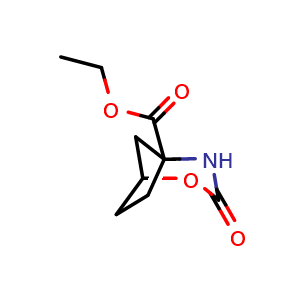 Chemical structure of ethyl 3-oxo-2-oxa-4-azabicyclo[3.2.1]octane-5-carboxylate , CAS 2940935-83-9, AChemBlock X207975