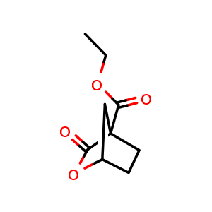 Chemical structure of ethyl 3-oxo-2-oxabicyclo[2.2.1]heptane-4-carboxylate , CAS 2940947-62-4, AChemBlock X207976