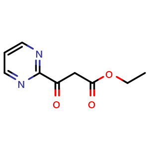 Chemical structure of ethyl 3-oxo-3-(pyrimidin-2-yl)propanoate , CAS 1093114-80-7, AChemBlock X207977