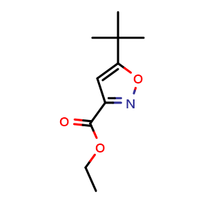 Chemical structure of Ethyl 5-(tert-butyl)isoxazole-3-carboxylate , CAS 91252-54-9, AChemBlock X207998