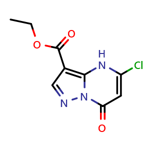 Chemical structure of ethyl 5-chloro-7-oxo-4H-pyrazolo[1,5-a]pyrimidine-3-carboxylate , CAS 2394830-31-8, AChemBlock X208007