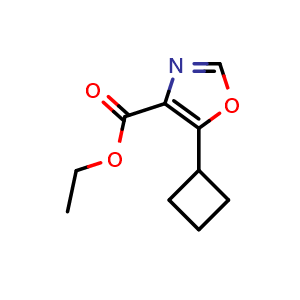 Chemical structure of Ethyl 5-cyclobutyloxazole-4-carboxylate , CAS 146624-93-3, AChemBlock X208008