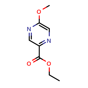 Chemical structure of Ethyl 5-methoxypyrazine-2-carboxylate , CAS 54013-05-7, AChemBlock X208012
