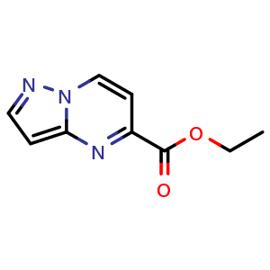 Chemical structure of Ethyl pyrazolo[1,5-a]pyrimidine-5-carboxylate , CAS 619306-82-0, AChemBlock X208051