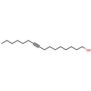 Chemical structure of hexadec-9-yn-1-ol , CAS 88109-73-3, AChemBlock X208069