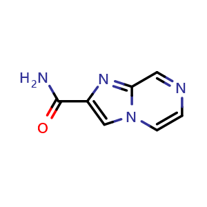 Chemical structure of imidazo[1,2-a]pyrazine-2-carboxamide , CAS 77124-59-5, AChemBlock X208076