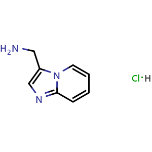 Chemical structure of Imidazo[1,2-A]Pyridin-3-Ylmethanamine hydrochloride , CAS 1194374-09-8, AChemBlock X208077
