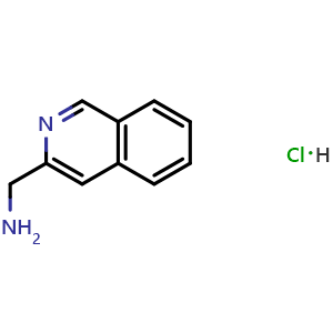 Chemical structure of Isoquinolin-3-ylmethanaminehydrochloride , CAS 1628557-04-9, AChemBlock X208095