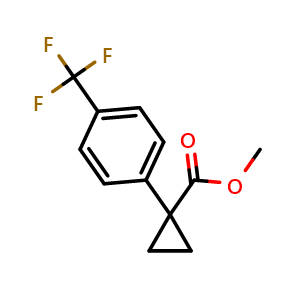 Chemical structure of methyl 1-(4-(trifluoromethyl)phenyl)cyclopropane-1-carboxylate , CAS 1889796-55-7, AChemBlock X208128