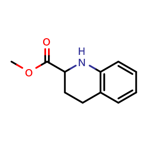 Chemical structure of methyl 1,2,3,4-tetrahydroquinoline-2-carboxylate , CAS 40971-35-5, AChemBlock X208134
