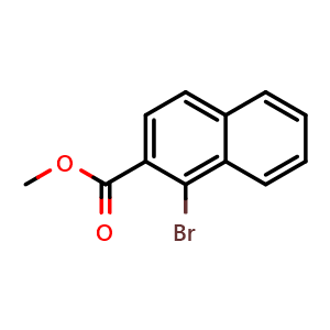 Chemical structure of methyl 1-bromo-2-naphthoate , CAS 89555-39-5, AChemBlock X208139